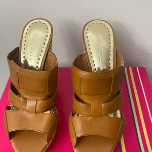 Bcbg brown leather wedge. Worn only one time